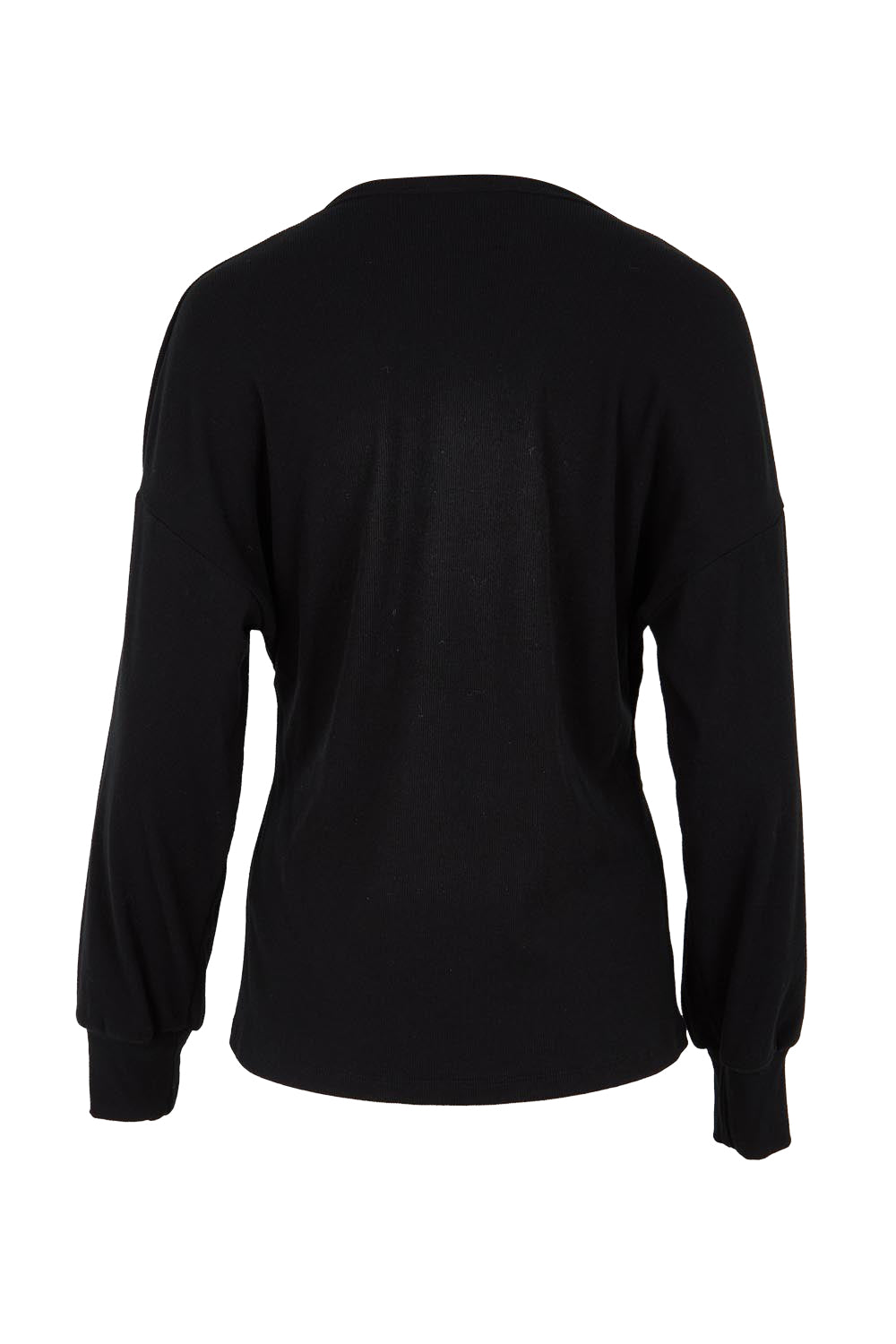 Product shot of the Cross My Heart Sweater – Black in colour Black, from the back