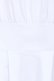 Product shot of the Good Feels Maxi Tee Dress - White in colour White, showing detail