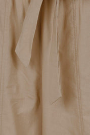 Product shot of the Take Me Anywhere Linen Cotton Wide Leg Pants – Wheat in colour Wheat, showing detail