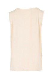 Product shot of the Summer Daze Linen Blend Knit Tank – Sand in colour Sand, from the back