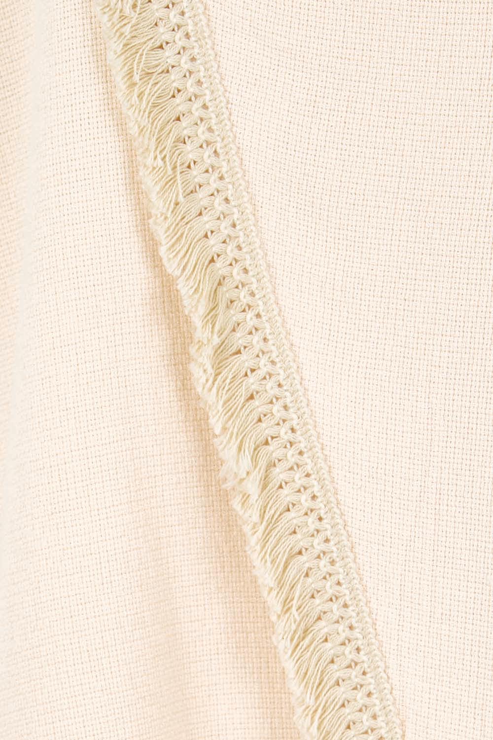 Product shot of the Summer Daze Linen Blend Knit Tank – Sand in colour Sand, showing detail