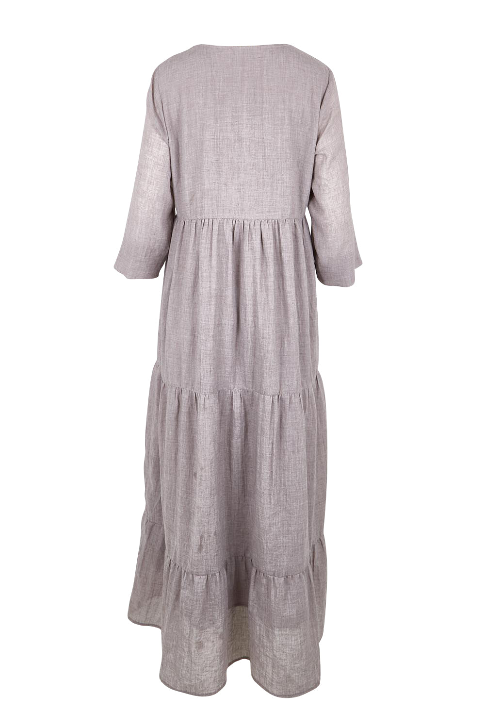 Product shot of the Summer Sun Cotton Maxi Dress – Latte in colour Latte, from the back