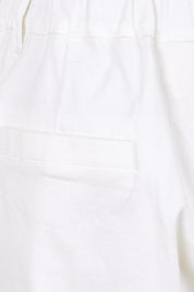 Product shot of the Want You In My Life Long Line Shorts – White in colour White, showing detail
