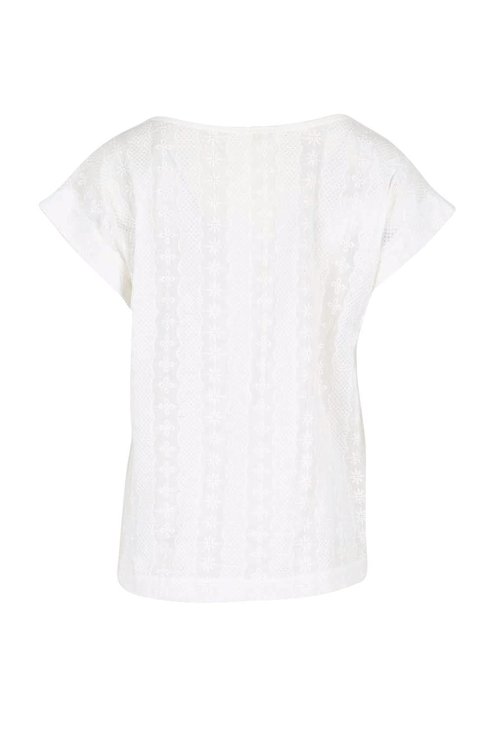 Product shot of the Morning Light Cotton Top – White in colour White, from the back