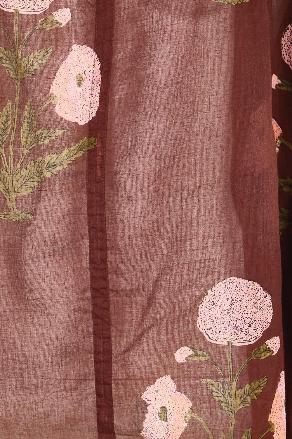 Product shot of the I Can Buy Myself Flowers Blouse – Wine in colour Wine, showing detail
