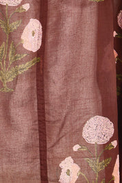 Product shot of the I Can Buy Myself Flowers Blouse – Wine in colour Wine, showing detail