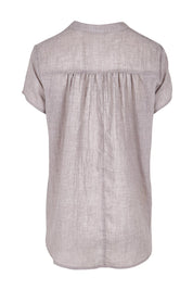 Product shot of the Pleated Delight Cotton Blouse – Latte in colour Latte, from the back