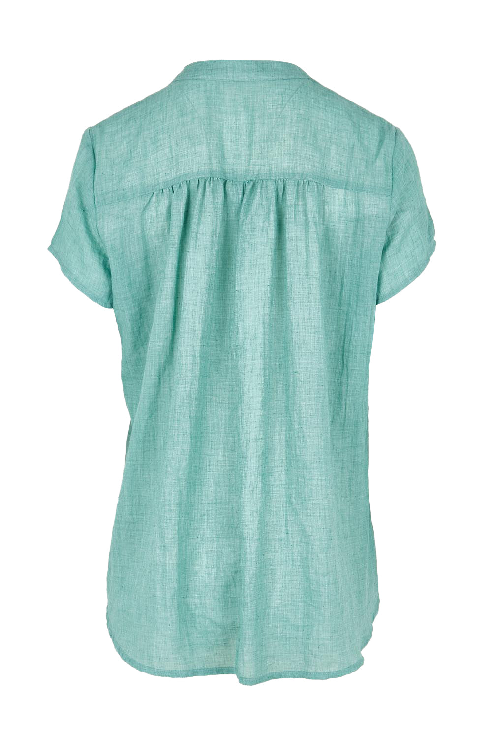 Product shot of the Pleated Delight Cotton Blouse – Mint in colour Mint, from the back