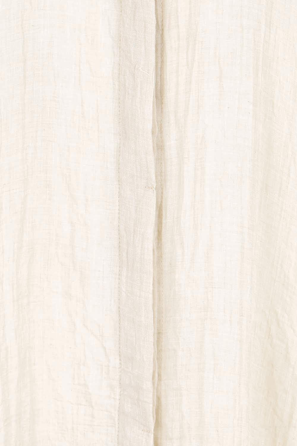 Product shot of the Floating Through The Day Maxi Shirt - Sand in colour Sand, showing detail