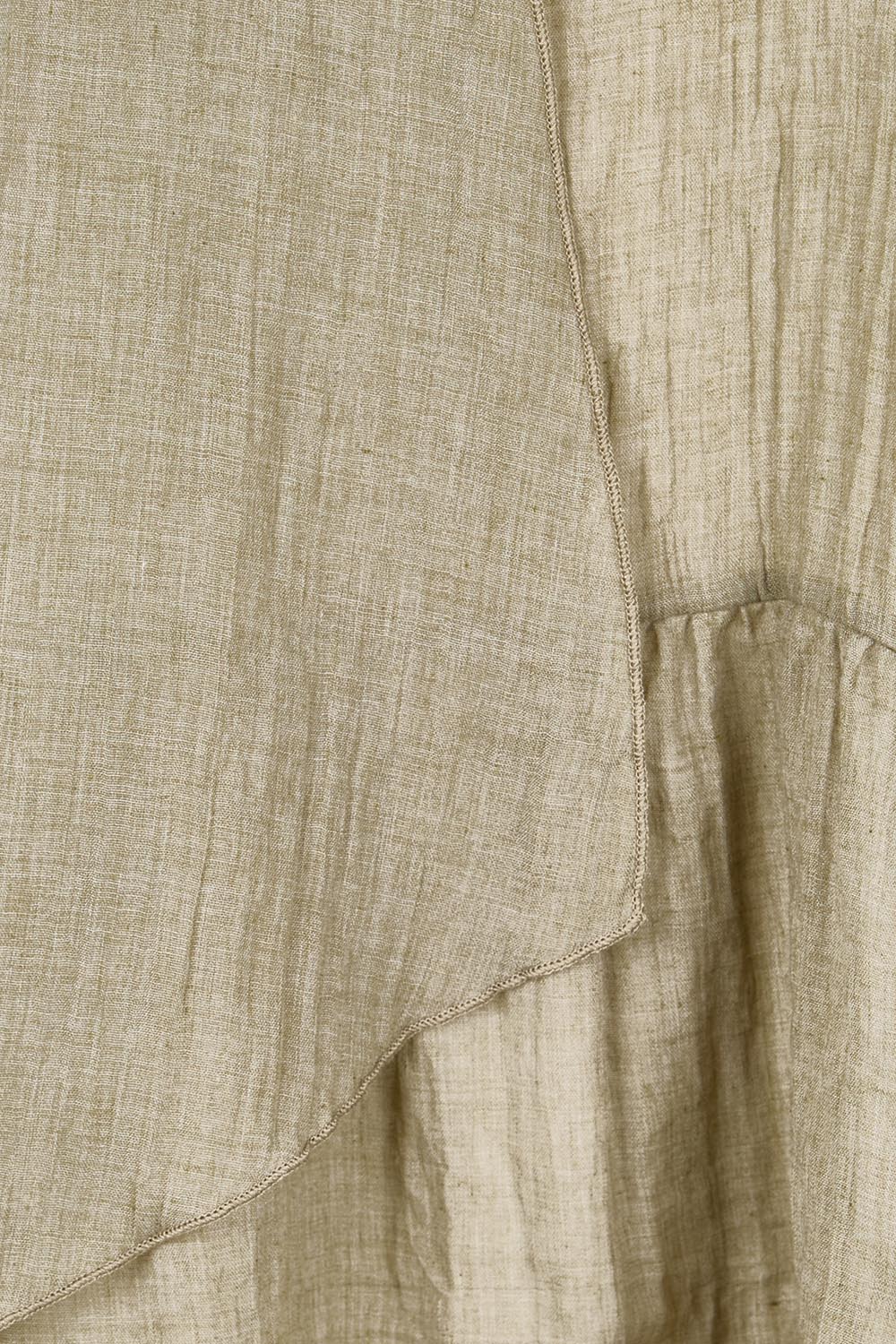 Product shot of the Floating Through The Day Singlet - Olive in colour Olive, showing detail