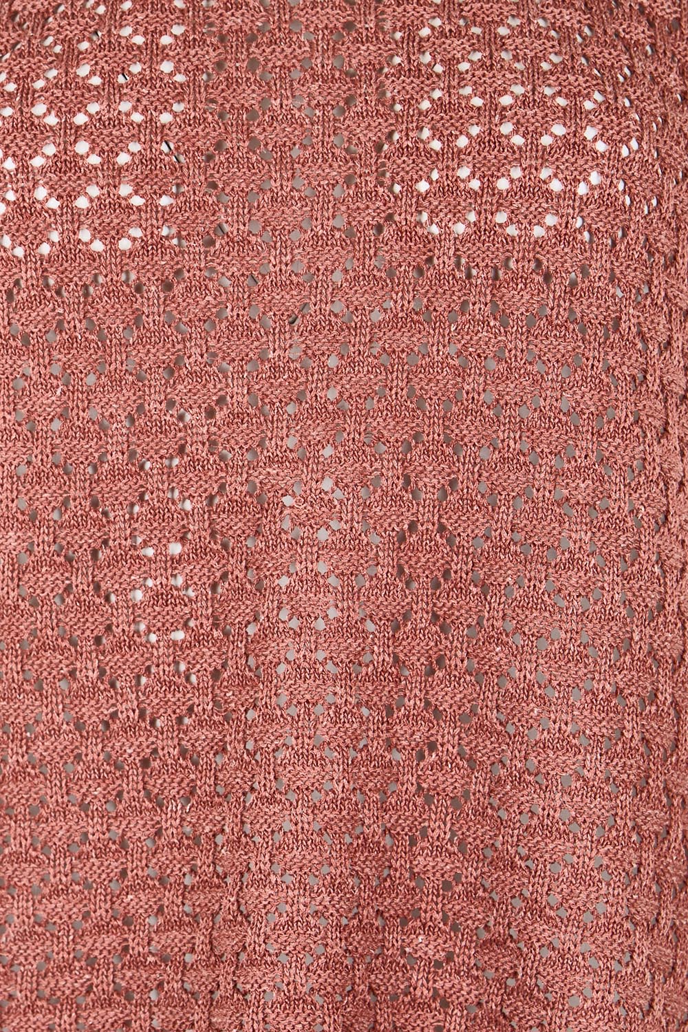 Product shot of the Sunset Stroll Knit Top - Rosewood in colour Rosewood, showing detail