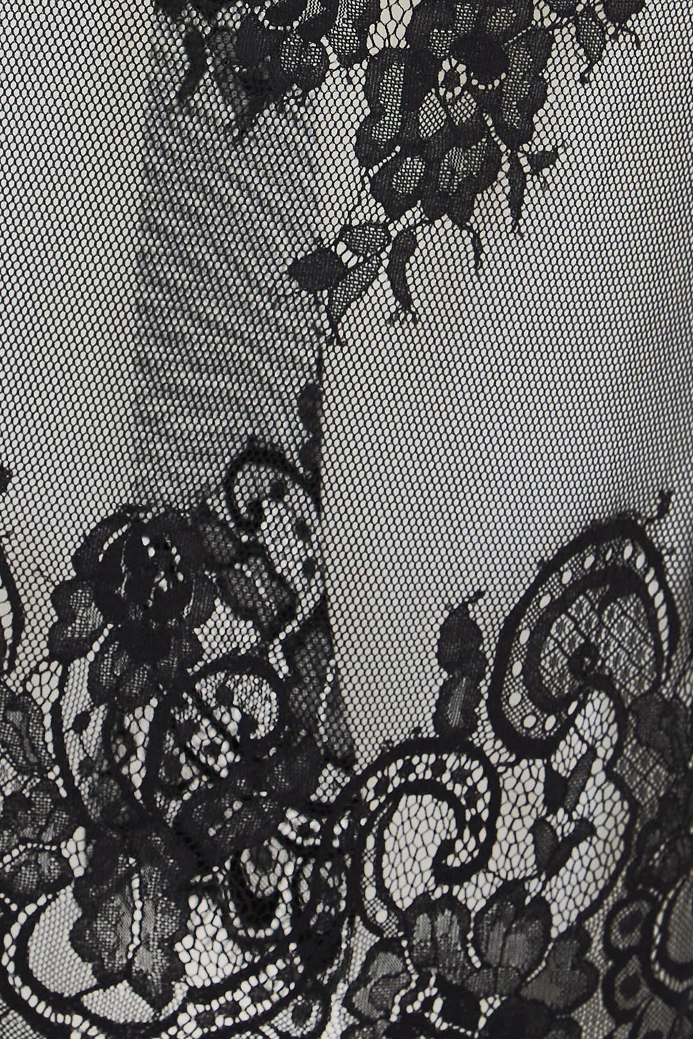 Product shot of the Last Dance Lace Overlay Skirt - Black in colour Black, showing detail