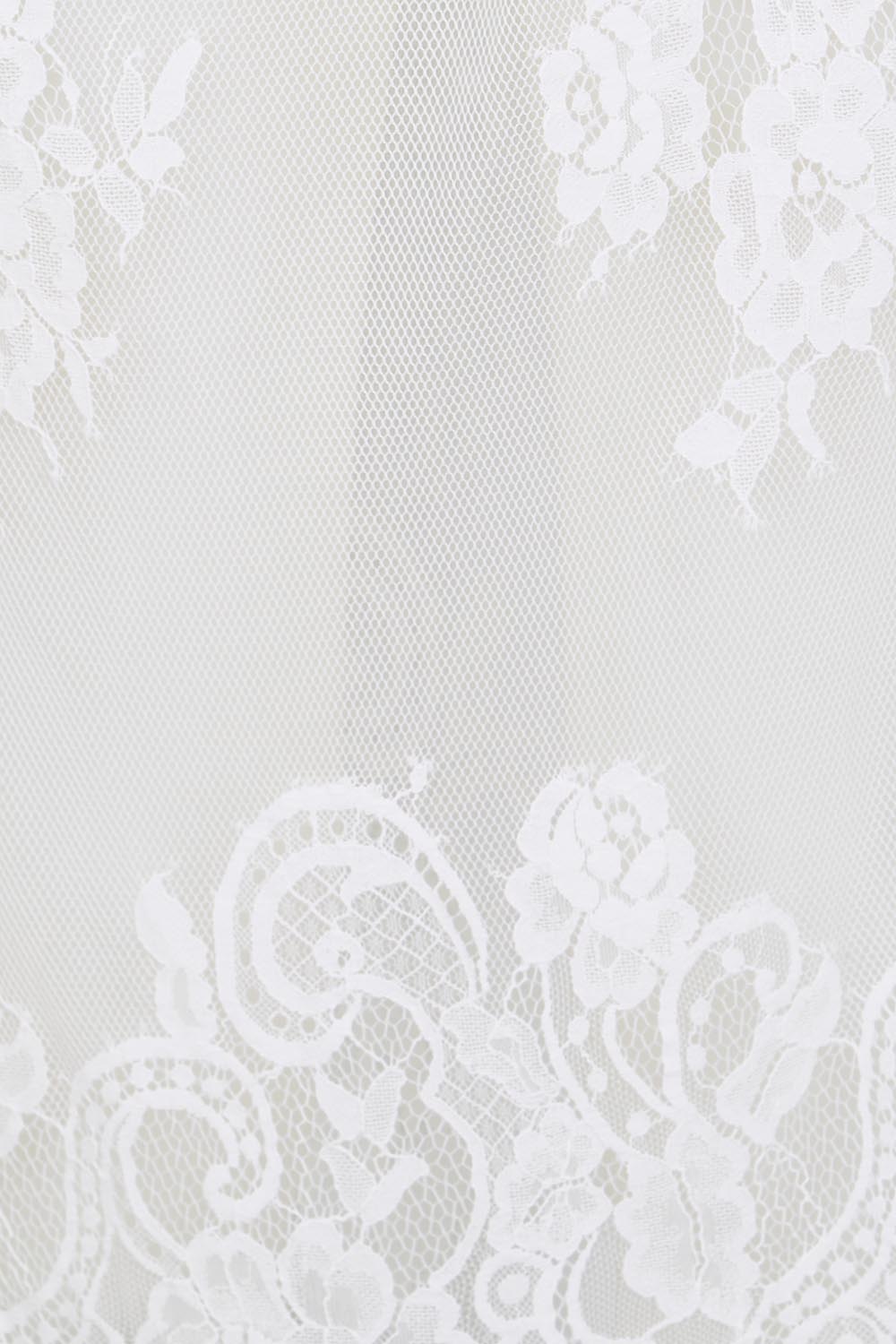 Product shot of the Last Dance Lace Overlay Skirt - White in colour White, showing detail