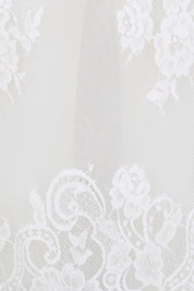 Product shot of the Last Dance Lace Overlay Skirt - White in colour White, showing detail