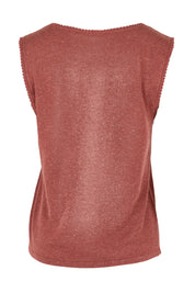 Product shot of the Golden Hour Knit Tank - Rosewood in colour Rosewood, from the back