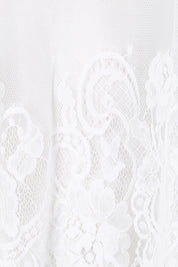 Product shot of the Last Dance Lace Throw Top - White in colour White, showing detail
