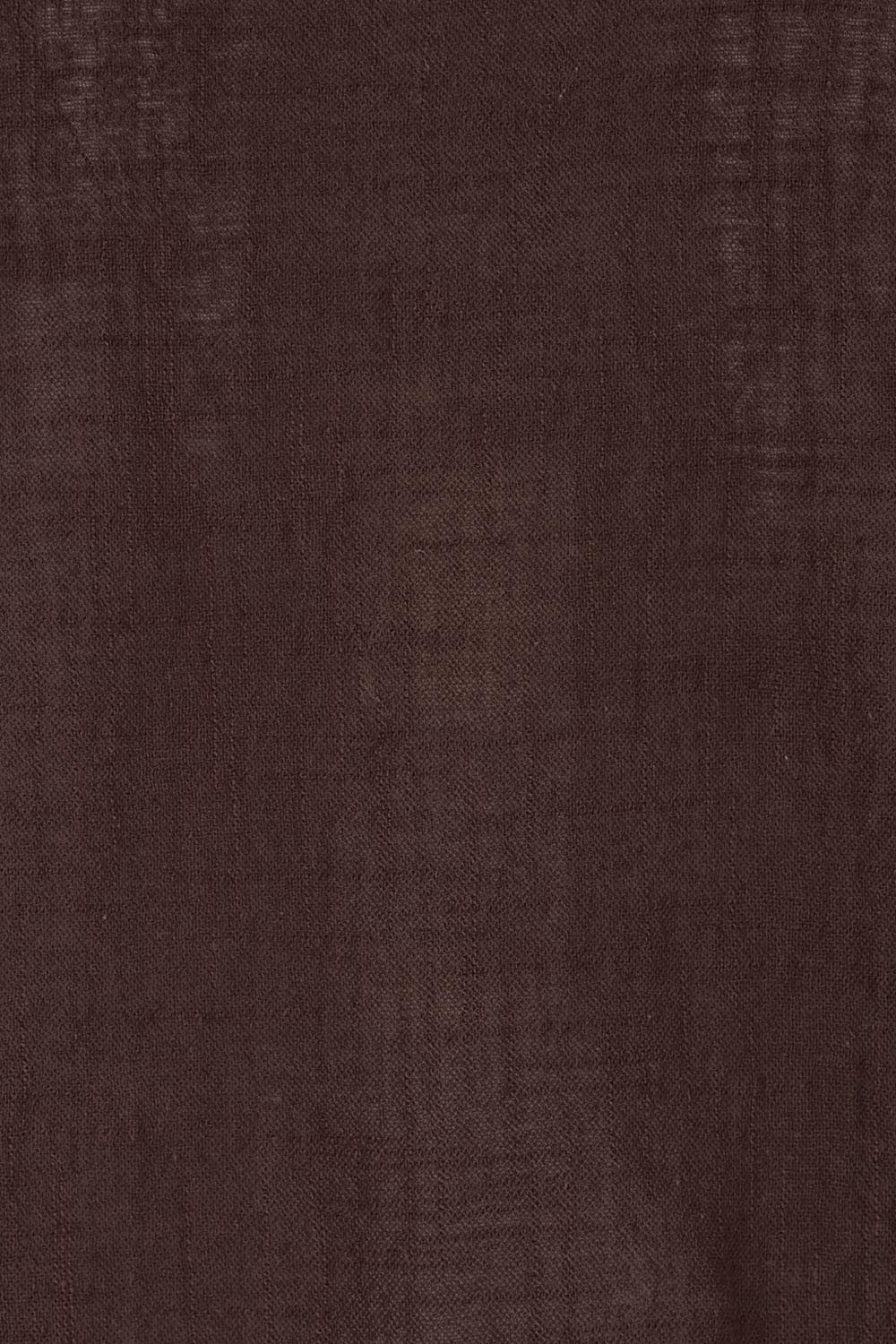 Product shot of the Out Of Office Woven Cotton Shrug  - Chocolate in colour Chocolate, showing detail