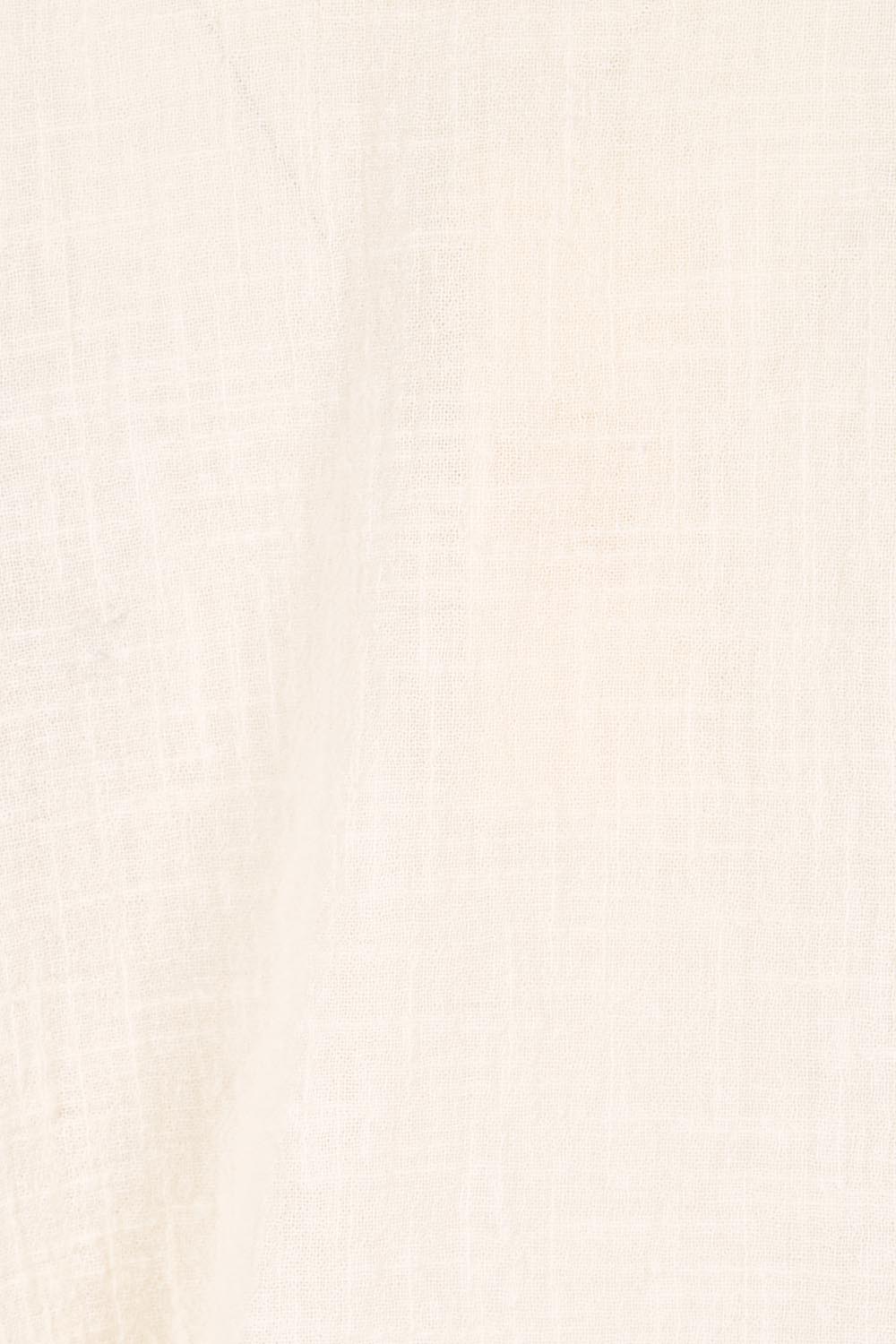 Product shot of the Out Of Office Woven Cotton Shrug  - Sand in colour Sand, showing detail