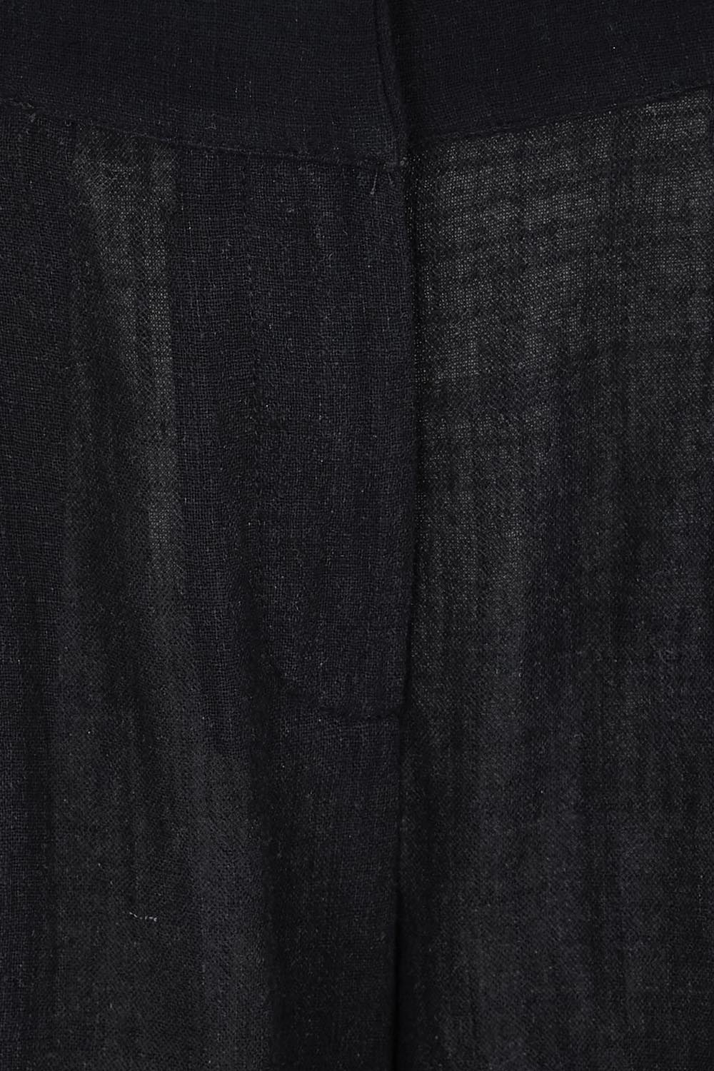 Product shot of the Out Of Office Woven Cotton Longline Shorts - Black in colour Black, showing detail