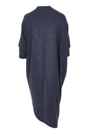 Product shot of the Falling For You Cardi in colour Denim (Blue), from the back