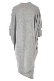 Product shot of the Falling For You Cardi in colour GreyMarle (Grey), from the back