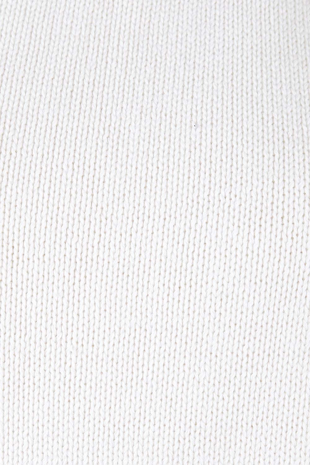 Product shot of the Crossing The Plains Cotton Sweater in colour Snow (White), detail