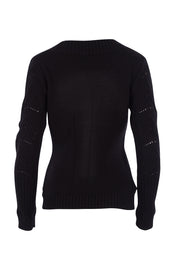 Product shot of the Fireside Button Cardigan in colour Black (Black), from the back