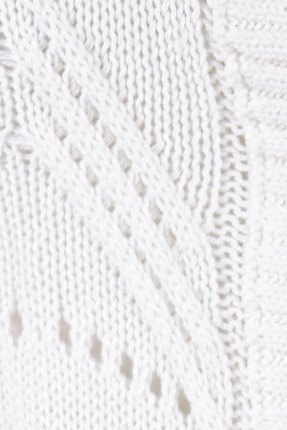 Product shot of the Fireside Button Cardigan in colour Snow (White), detail