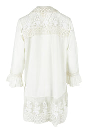Product shot of the Whispers In The Dark Shirt in colour Milk (White), from the back