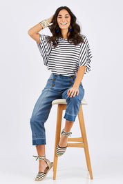 Butterfly Kisses Tee - NavyStripe
