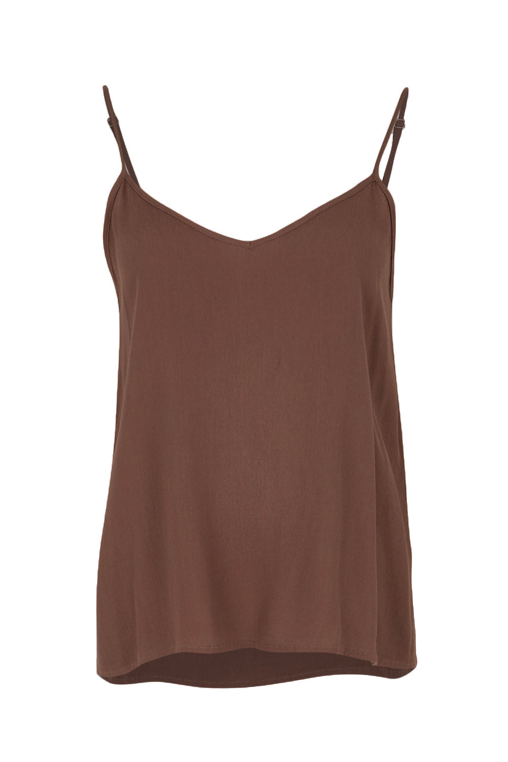 Product shot of the Runaway Top – Chocolate in colour Chocolate, from the front