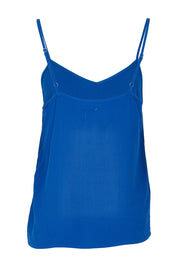 Product shot of the Runaway Top in colour Ultramarin (Blue), from the back