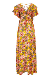 Product shot of the Bellezza Maxi Dress in colour Sunset, from the back