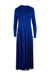Product shot of the My Faithful Maxi Tee Dress in colour Sapphire (Blue), from the front