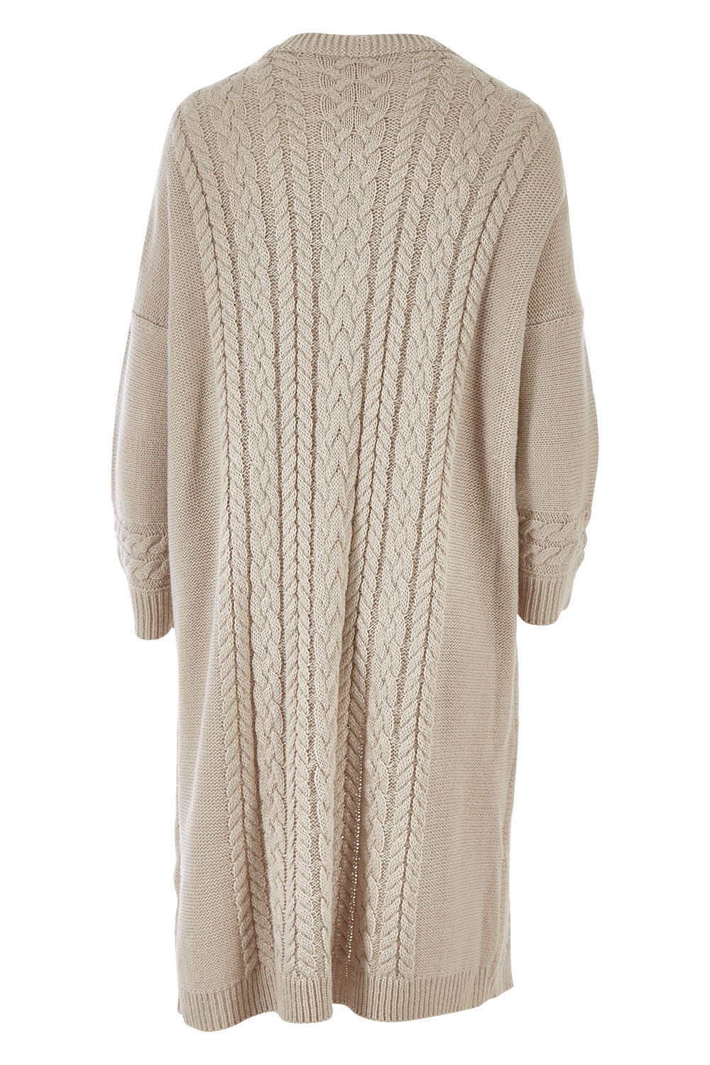 Product shot of the Walk In The Park Cardi in colour Sand, from the back
