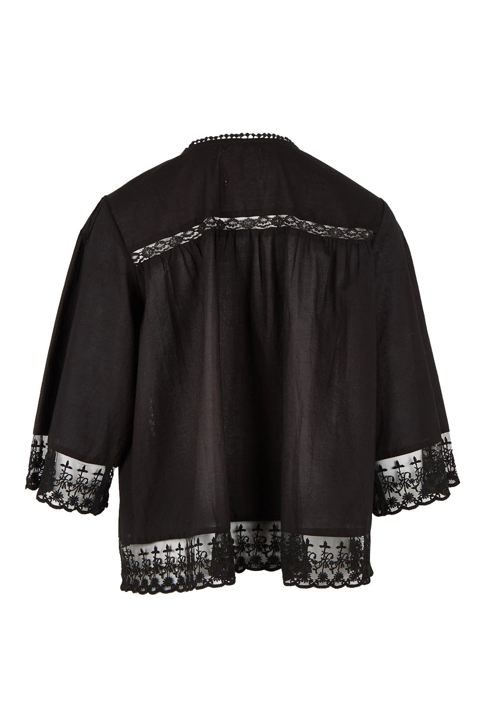 Product shot of the Spring Day Cotton Throw in colour Black (Black), from the back