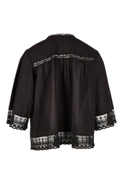Product shot of the Spring Day Cotton Throw in colour Black (Black), from the back