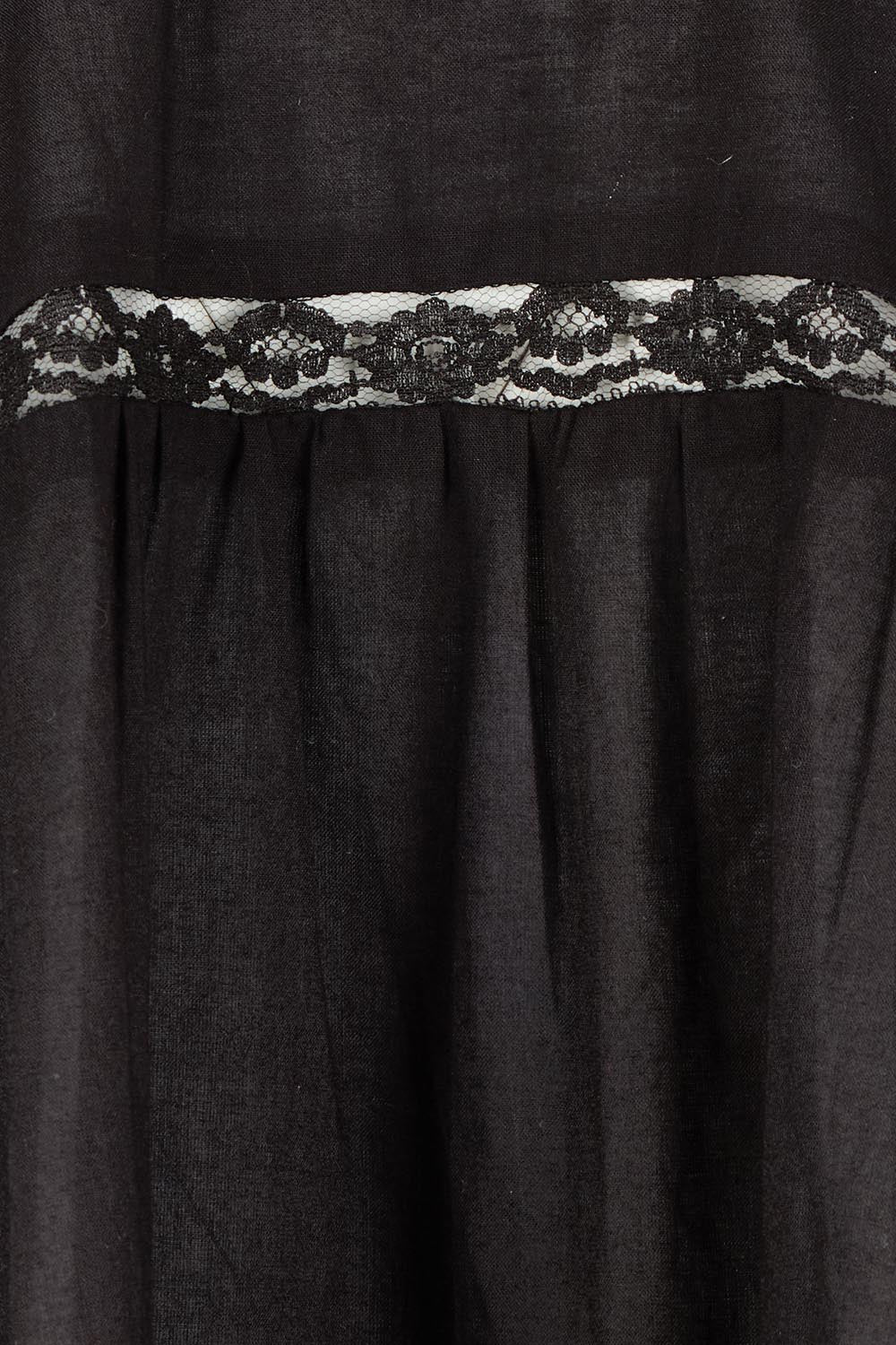 Product shot of the Spring Day Cotton Throw in colour Black (Black), detail