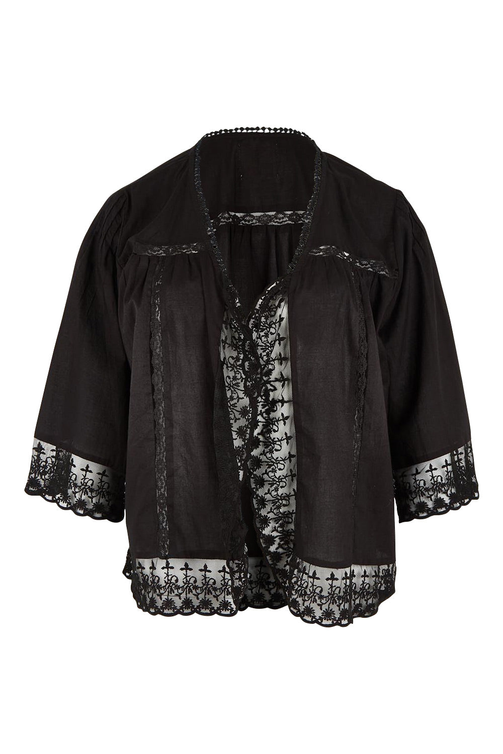 Product shot of the Spring Day Cotton Throw in colour Black (Black), from the front