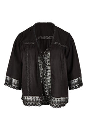 Product shot of the Spring Day Cotton Throw in colour Black (Black), from the front