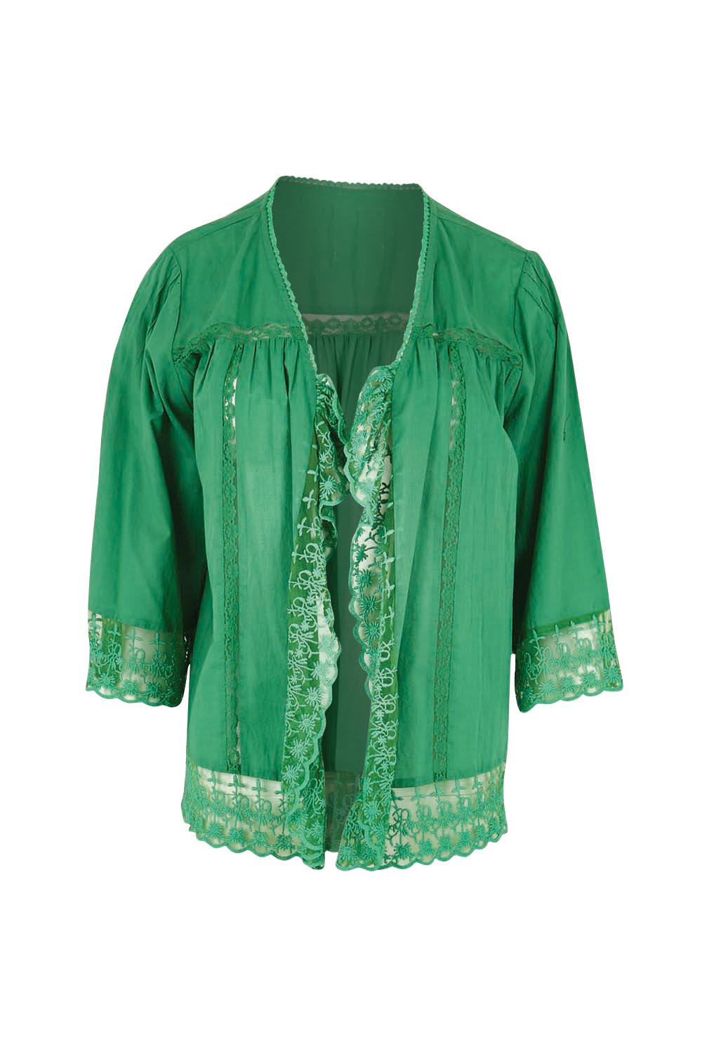 Product shot of the Spring Day Throw – Green in colour Green, from the front