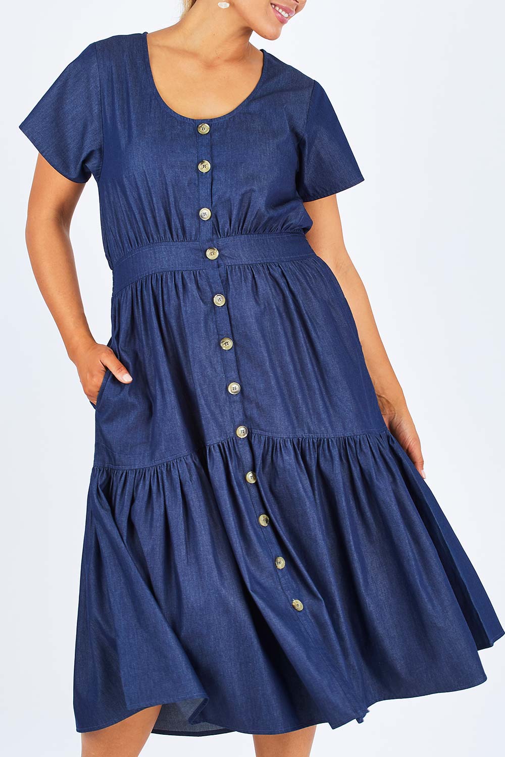 Preloved Denim Daze Dress - Denim