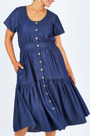 Preloved Denim Daze Dress - Denim