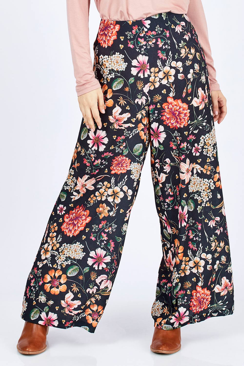 Preloved Follow The Path Wide Leg Pants - Floral