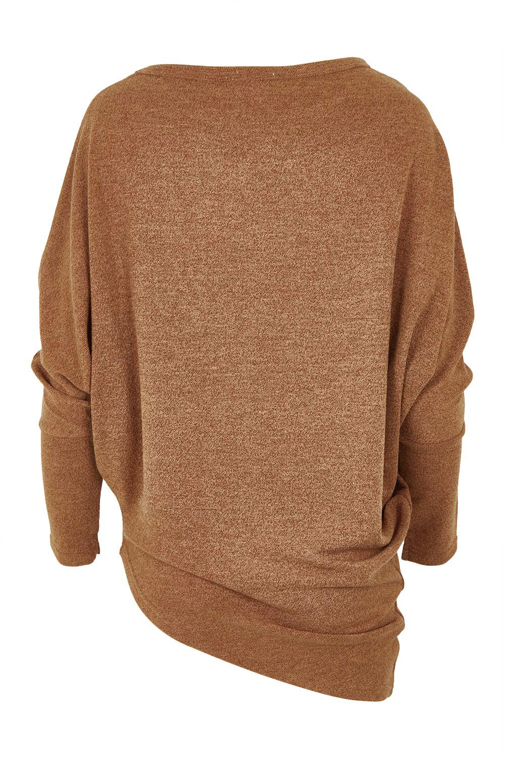 Product shot of the Snuggle Up Jumper in colour Coffee, from the back