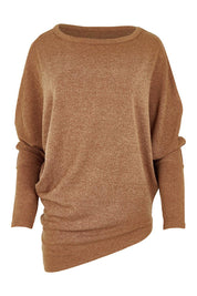 Product shot of the Snuggle Up Jumper in colour Coffee, from the front