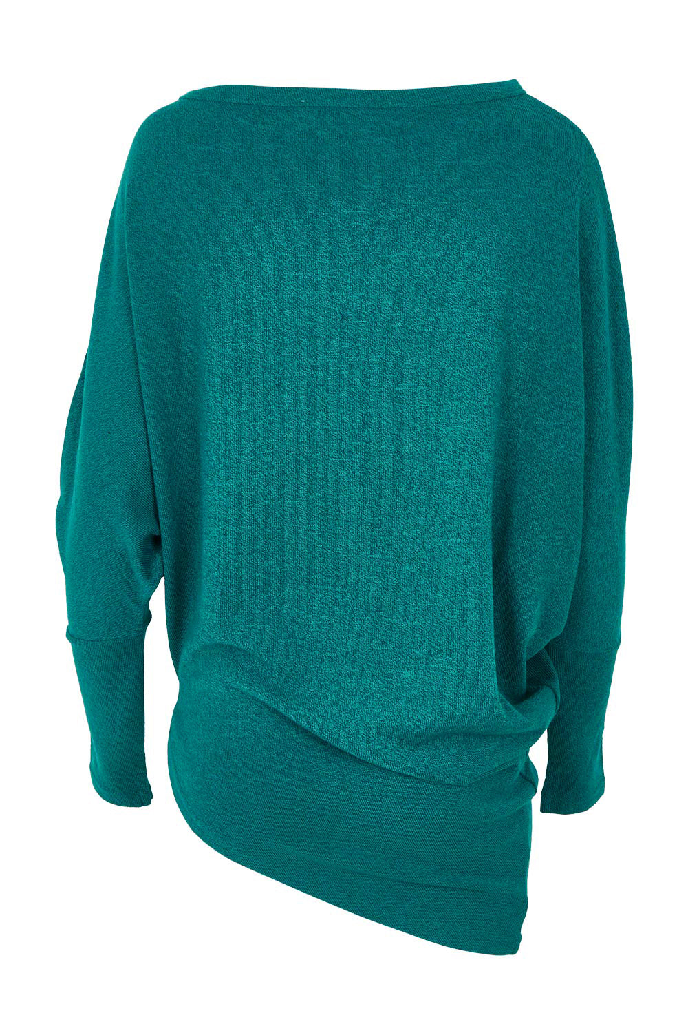 Product shot of the Snuggle Up Jumper in colour Jade (Green), from the back