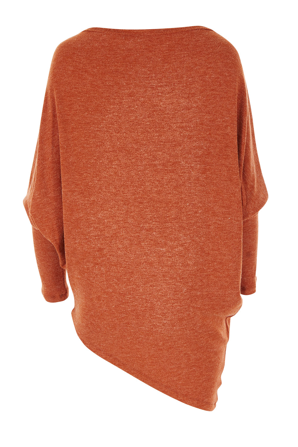 Product shot of the Snuggle Up Jumper in colour Rust, from the back