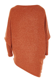 Product shot of the Snuggle Up Jumper in colour Rust, from the back