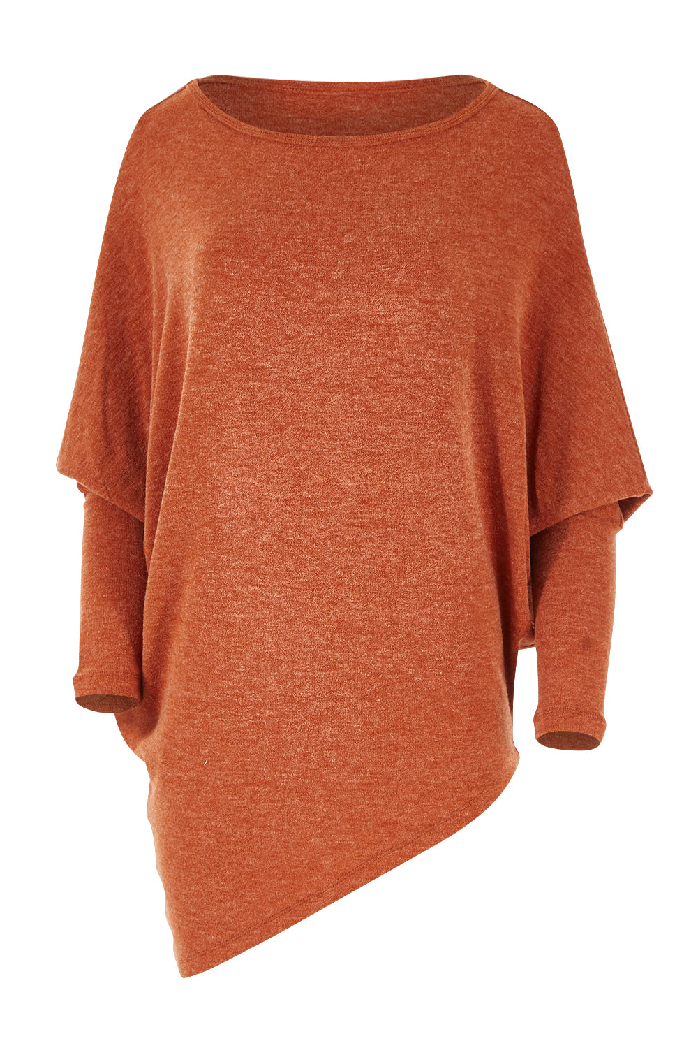 Product shot of the Snuggle Up Jumper in colour Rust, from the front